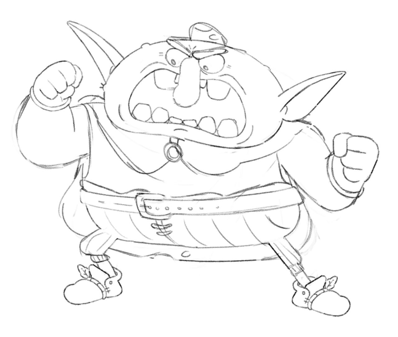 Estudo de personagem — criatura goblin